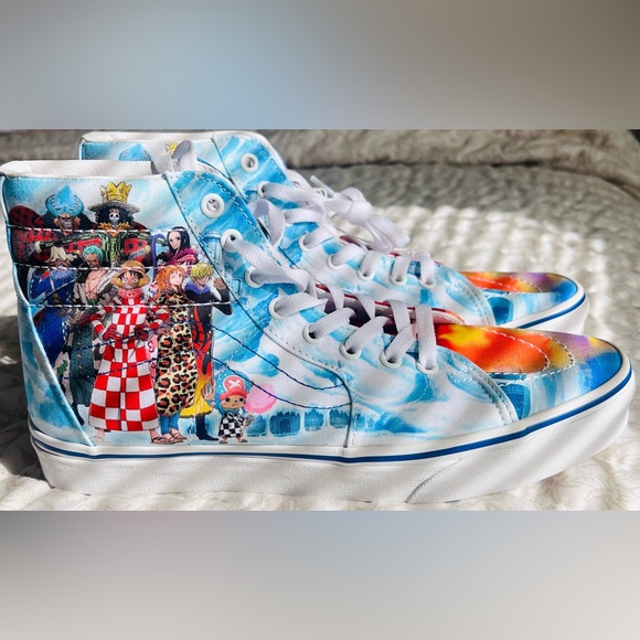 Vans High-Top Sneakers with Anime Design - Blue Red White